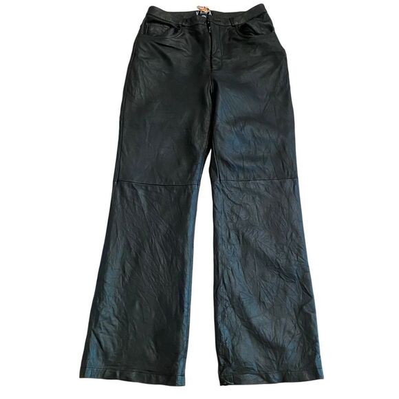 VEDA Black Leather Pants Size 4 - Picture 4 of 9